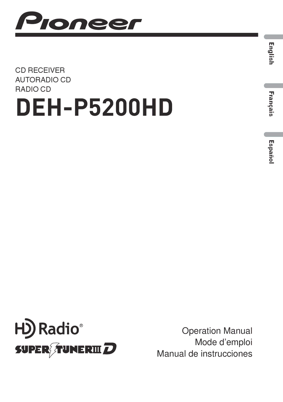 Pioneer DEH-P5200HD operation manual 