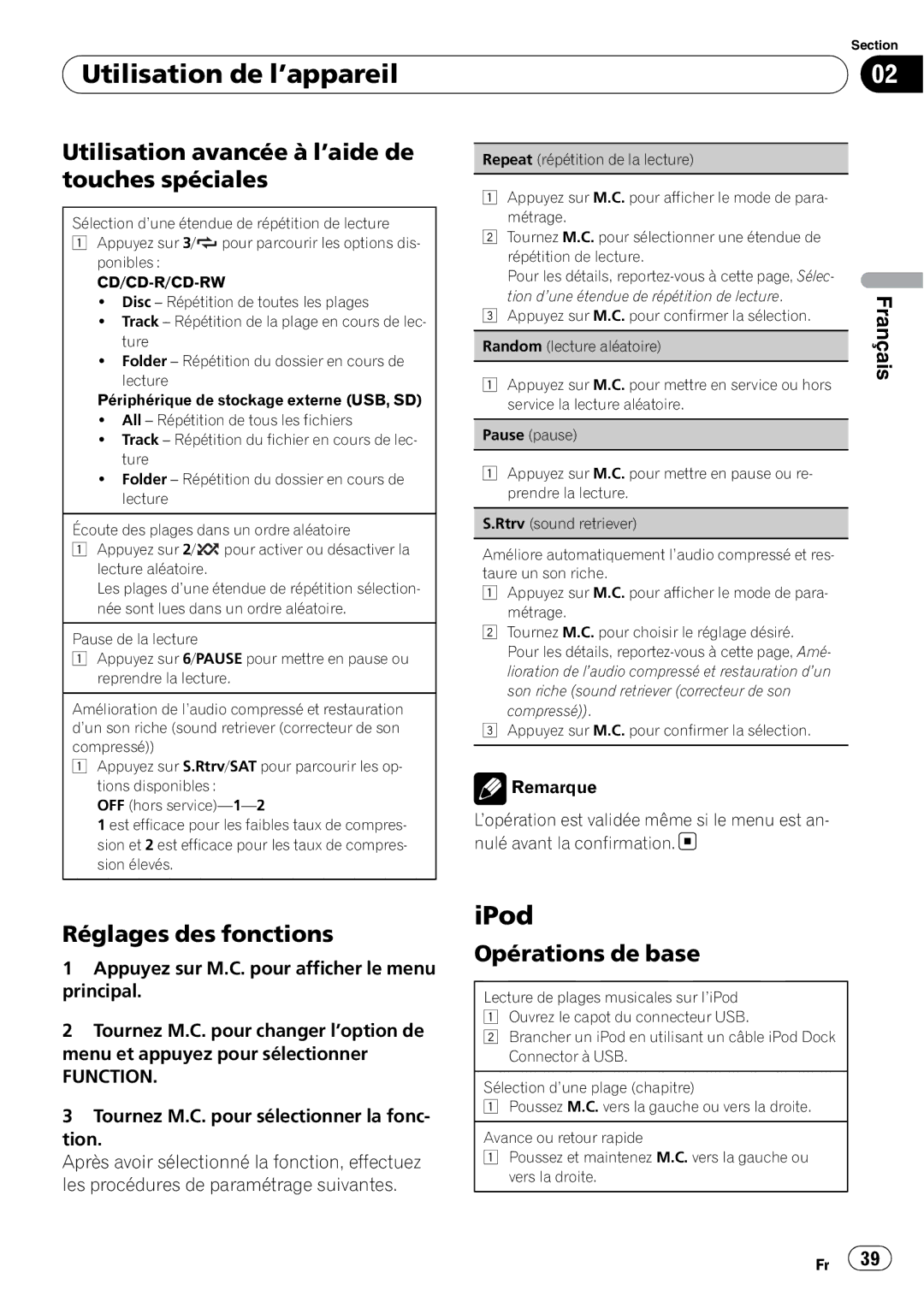 Pioneer DEH-P5200HD operation manual Utilisation avancée à l’aide de touches spéciales, Cd/Cd-R/Cd-Rw 