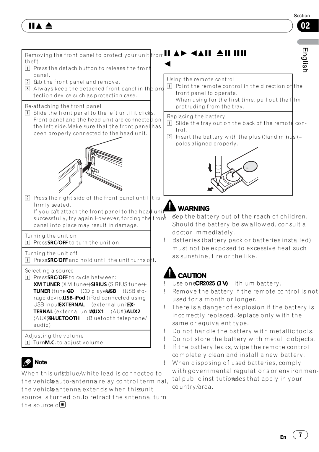 Pioneer DEH-P5200HD operation manual Operating this unit, Use and care of the remote, Control 