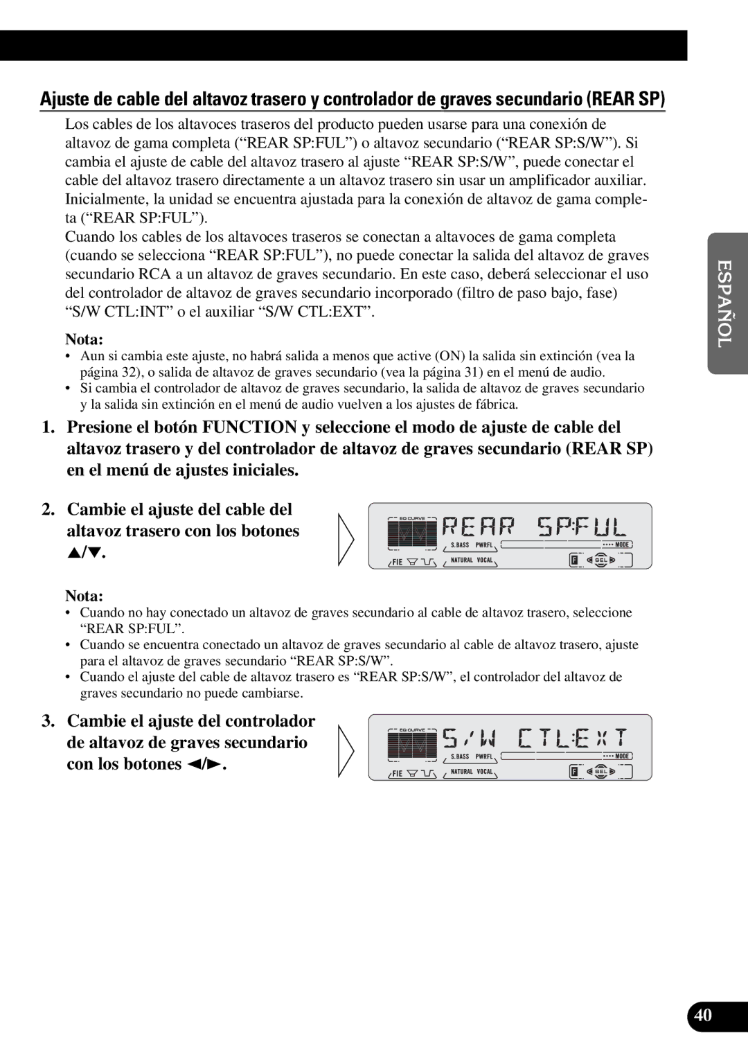 Pioneer DEH-P5250 operation manual Nota 