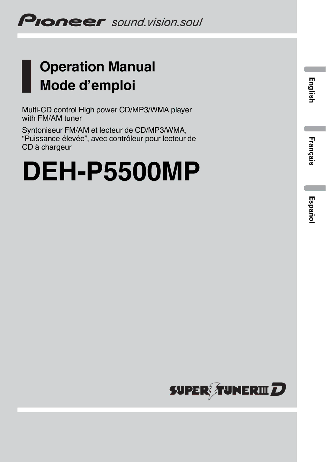 Pioneer DEH-P5500MP operation manual 