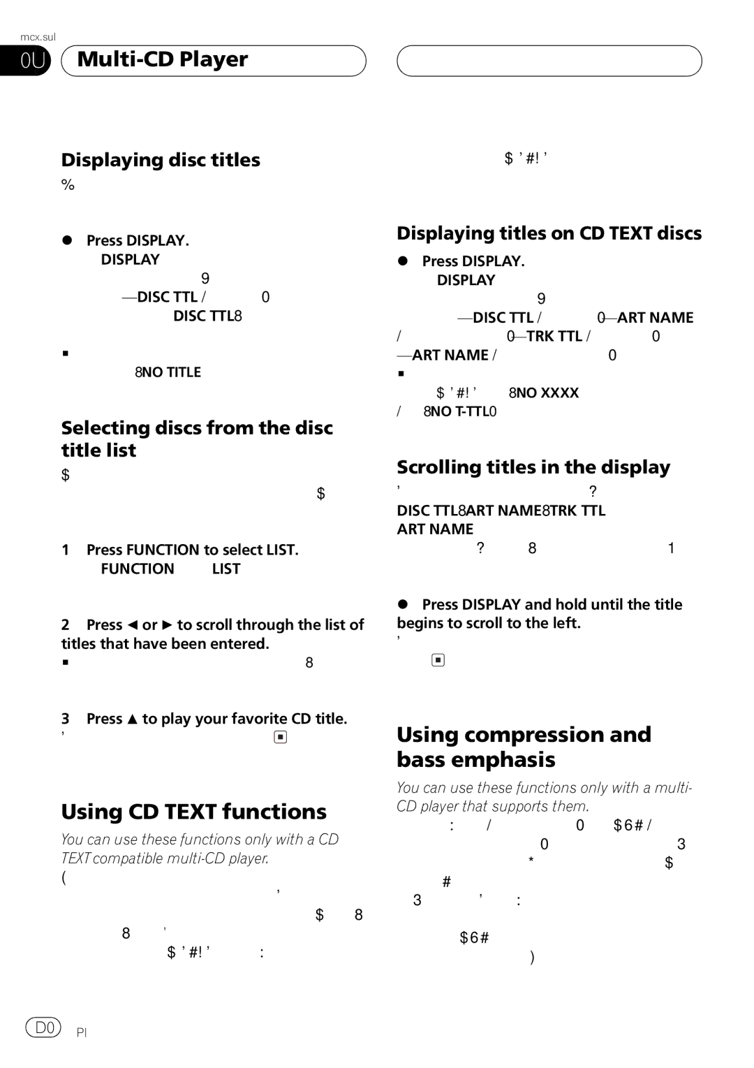 Pioneer DEH-P5500MP operation manual 