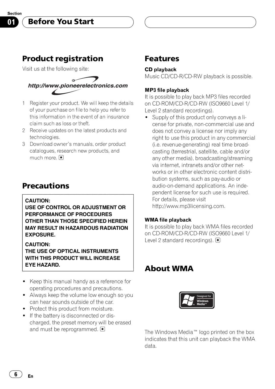 Pioneer DEH-P5500MP operation manual 