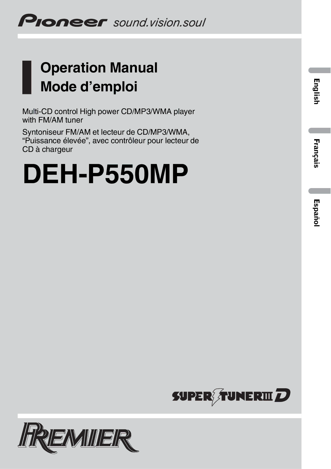 Pioneer DEH-P550MP operation manual 