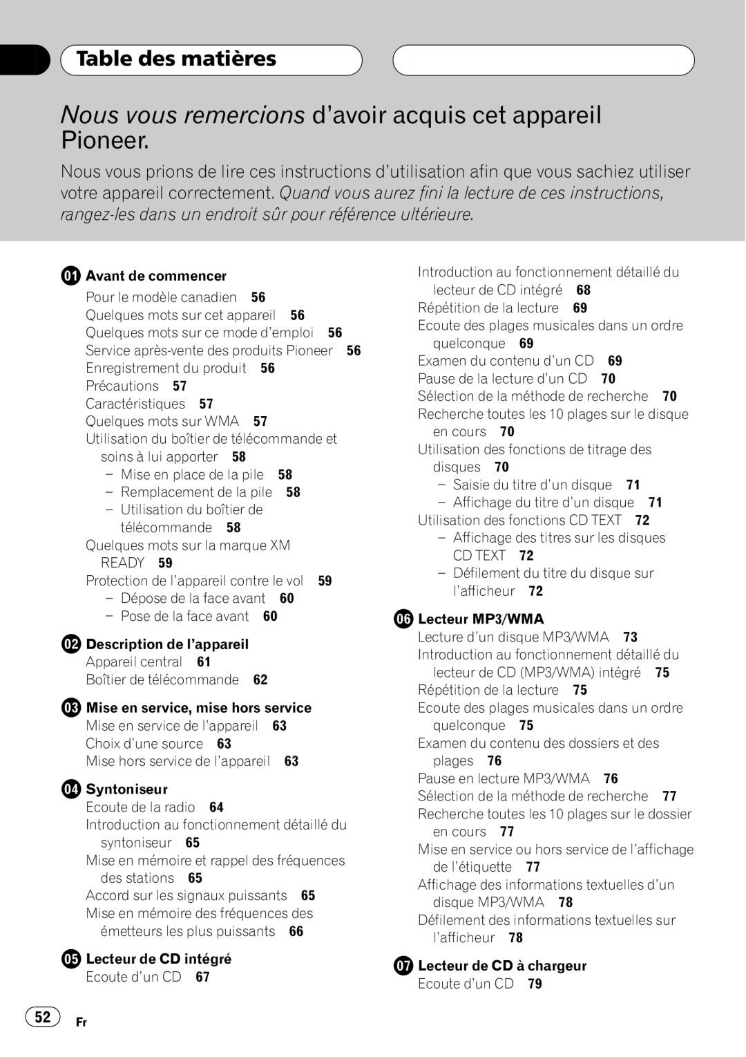 Pioneer DEH-P550MP operation manual 