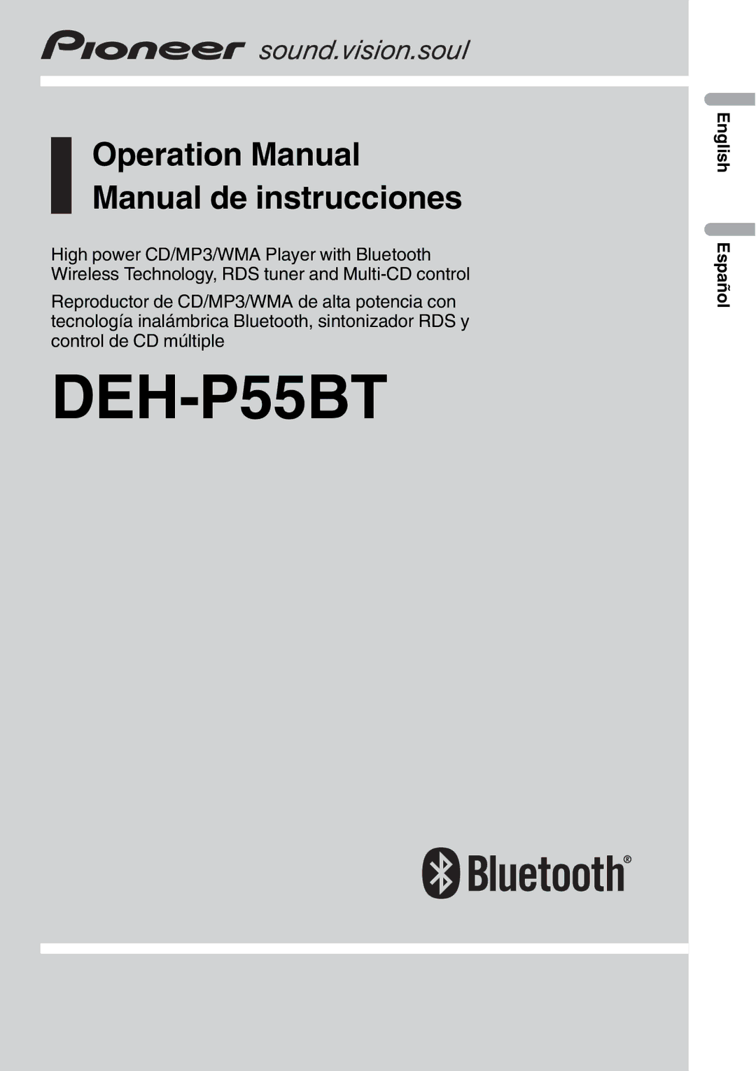 Pioneer DEH-P55BT operation manual 