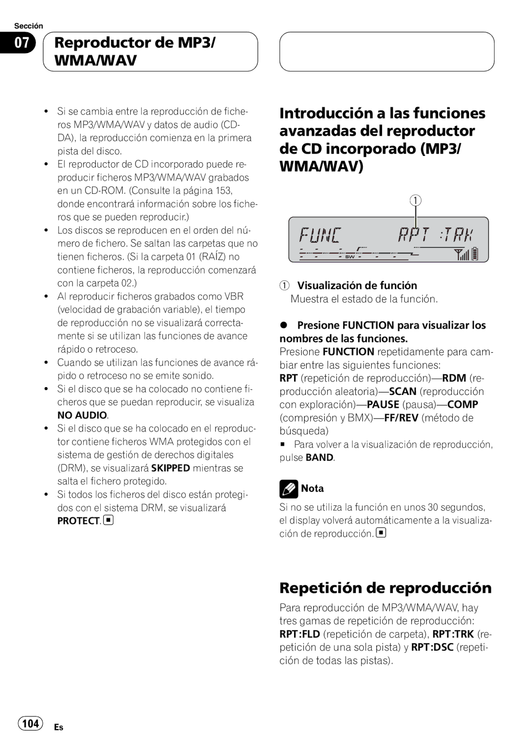 Pioneer DEH-P55BT operation manual No Audio, Protect 