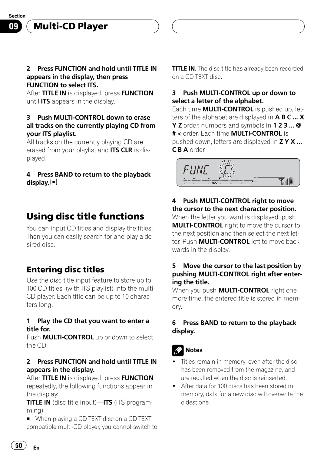 Pioneer DEH-P55BT operation manual 50 En 