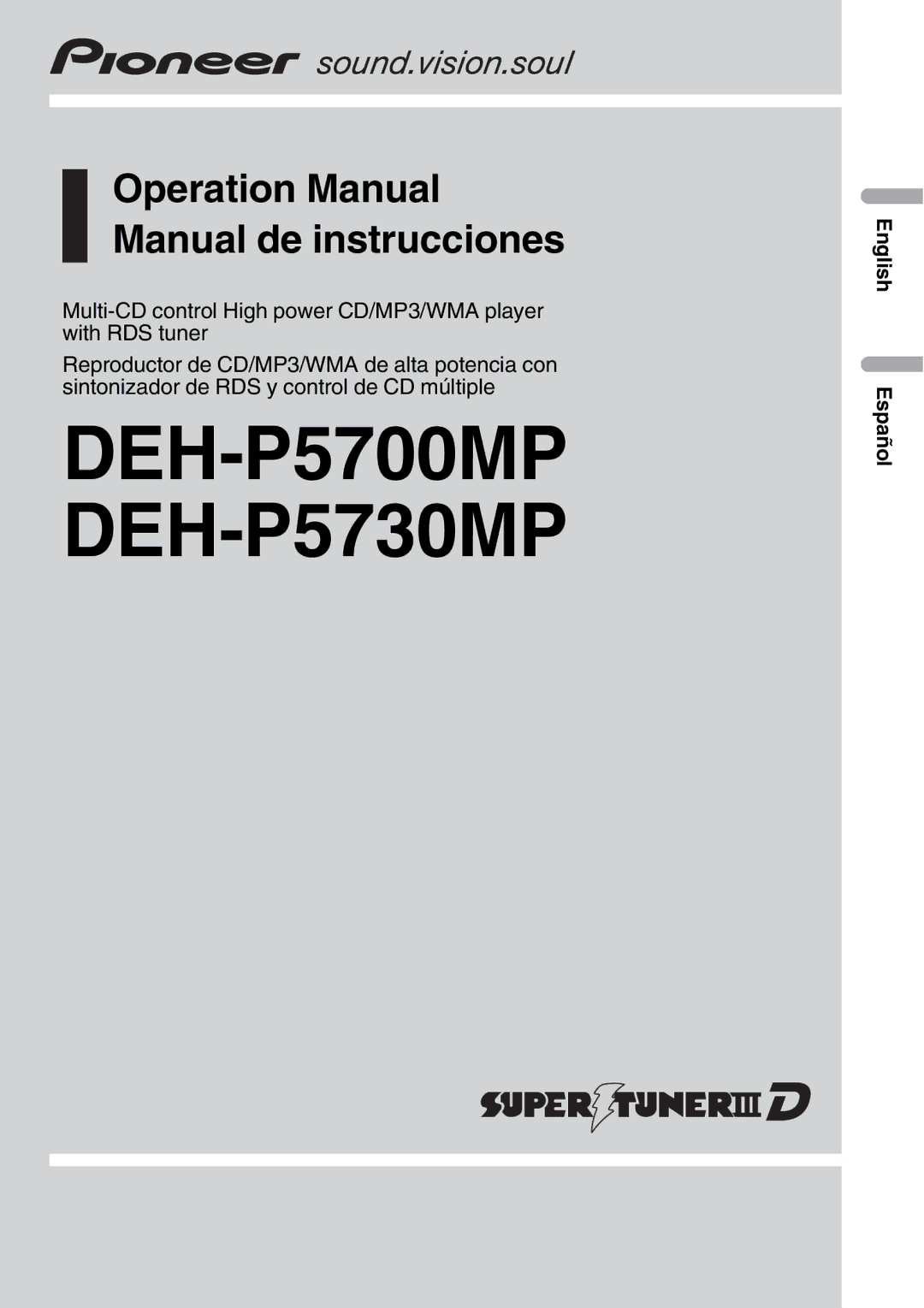 Pioneer DEH-P5700MP, DEH-P5730MP operation manual 