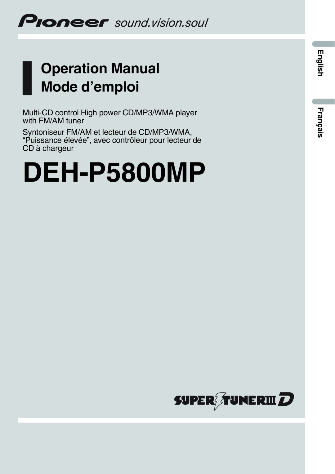Pioneer DEH-P5800MP operation manual 