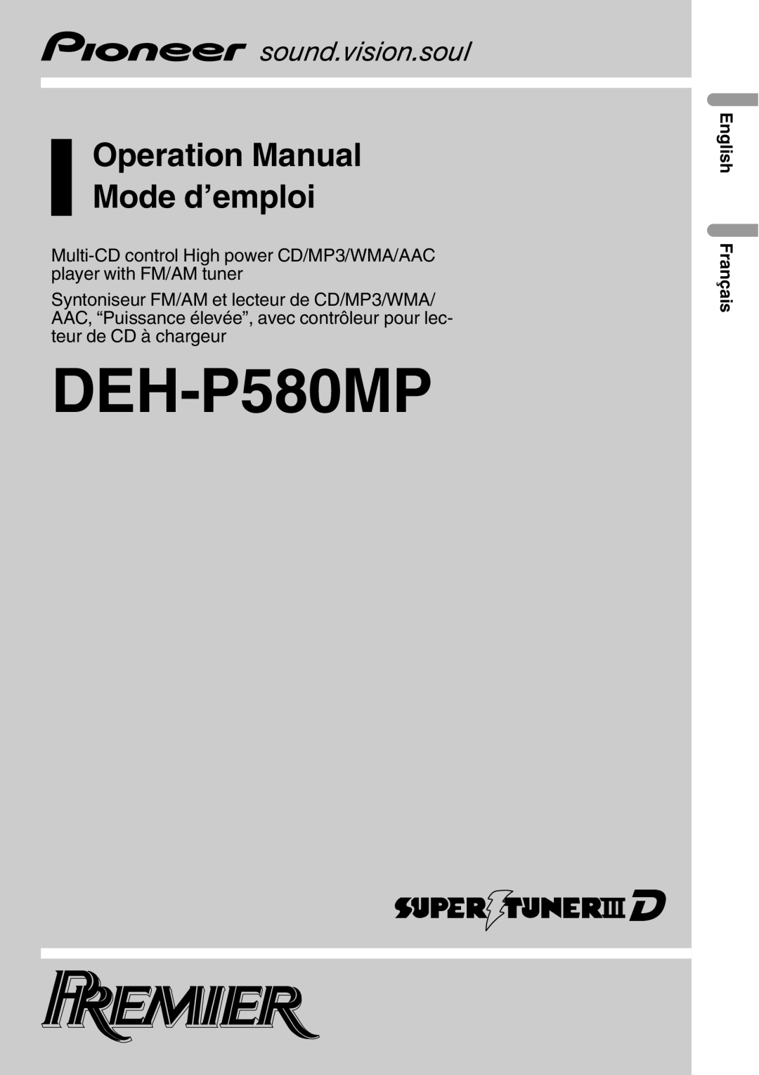 Pioneer DEH-P580MP operation manual 