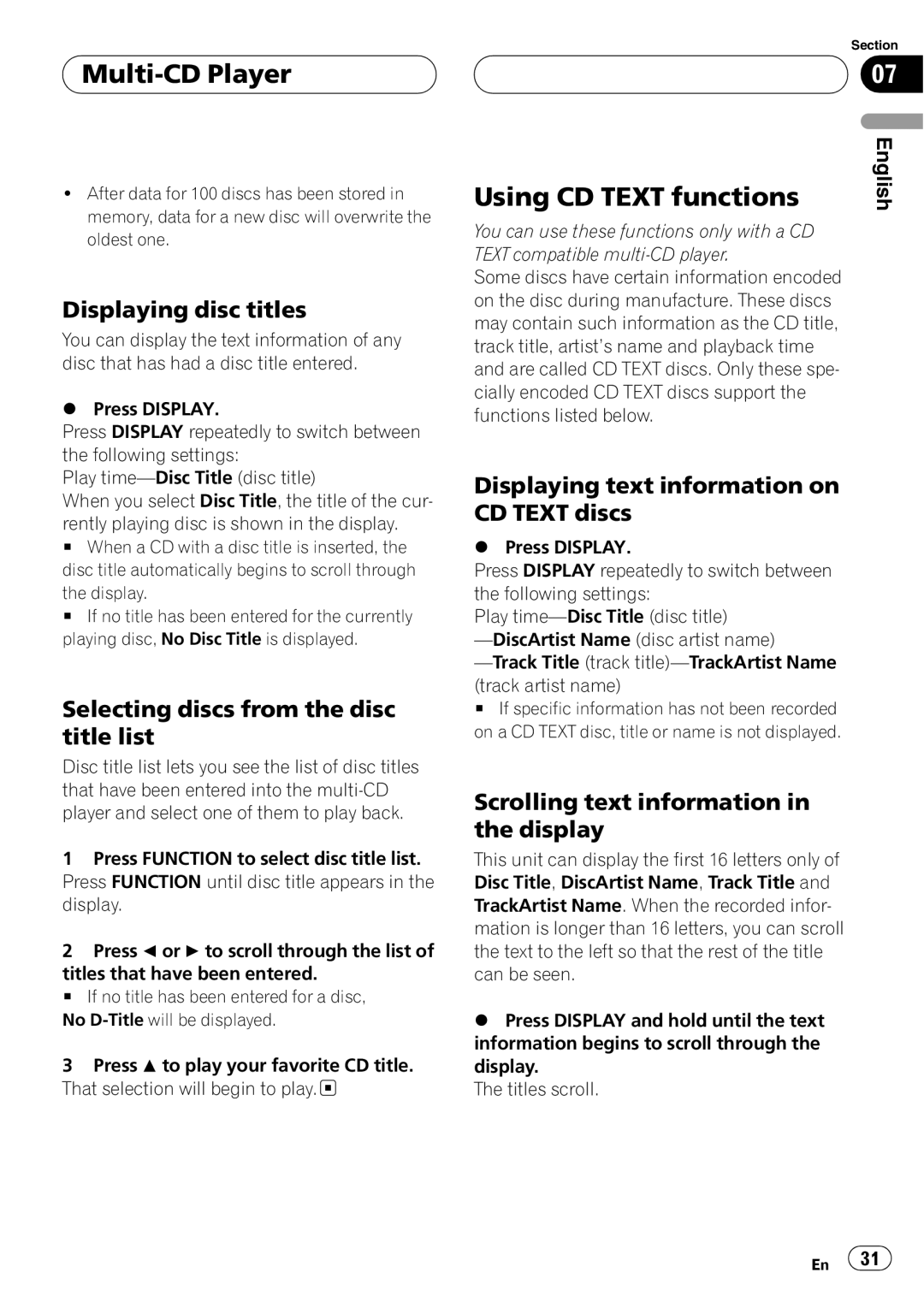 Pioneer DEH-P5850MP operation manual 