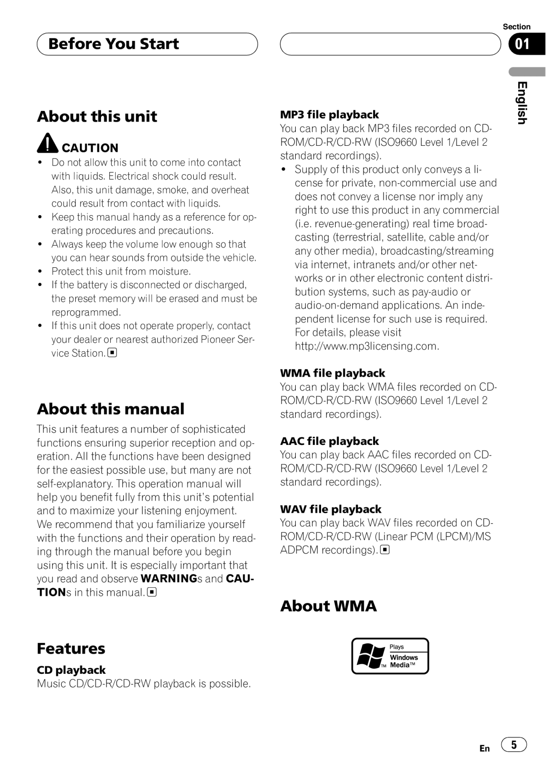 Pioneer DEH-P5850MP operation manual 