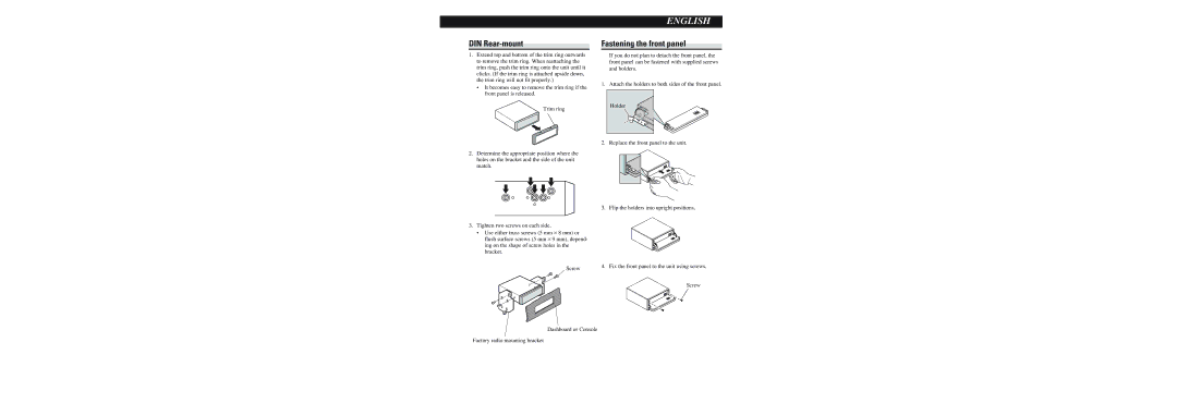 Pioneer DEH-P5900IB operation manual DIN Rear-mount 