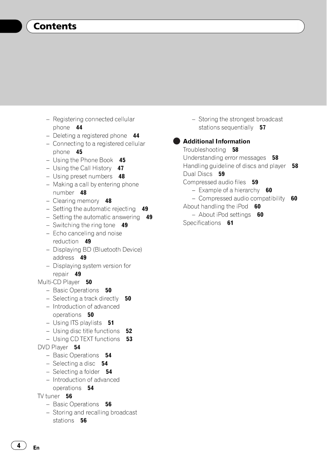 Pioneer DEH-P590IB DVD Player Basic Operations Selecting a disc, Additional Information, Understanding error messages 