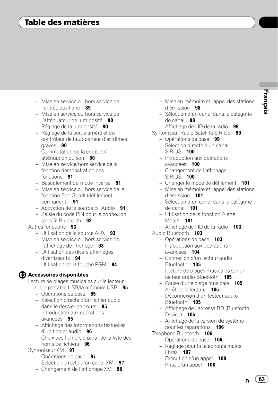 Pioneer DEH-P590IB operation manual Français 