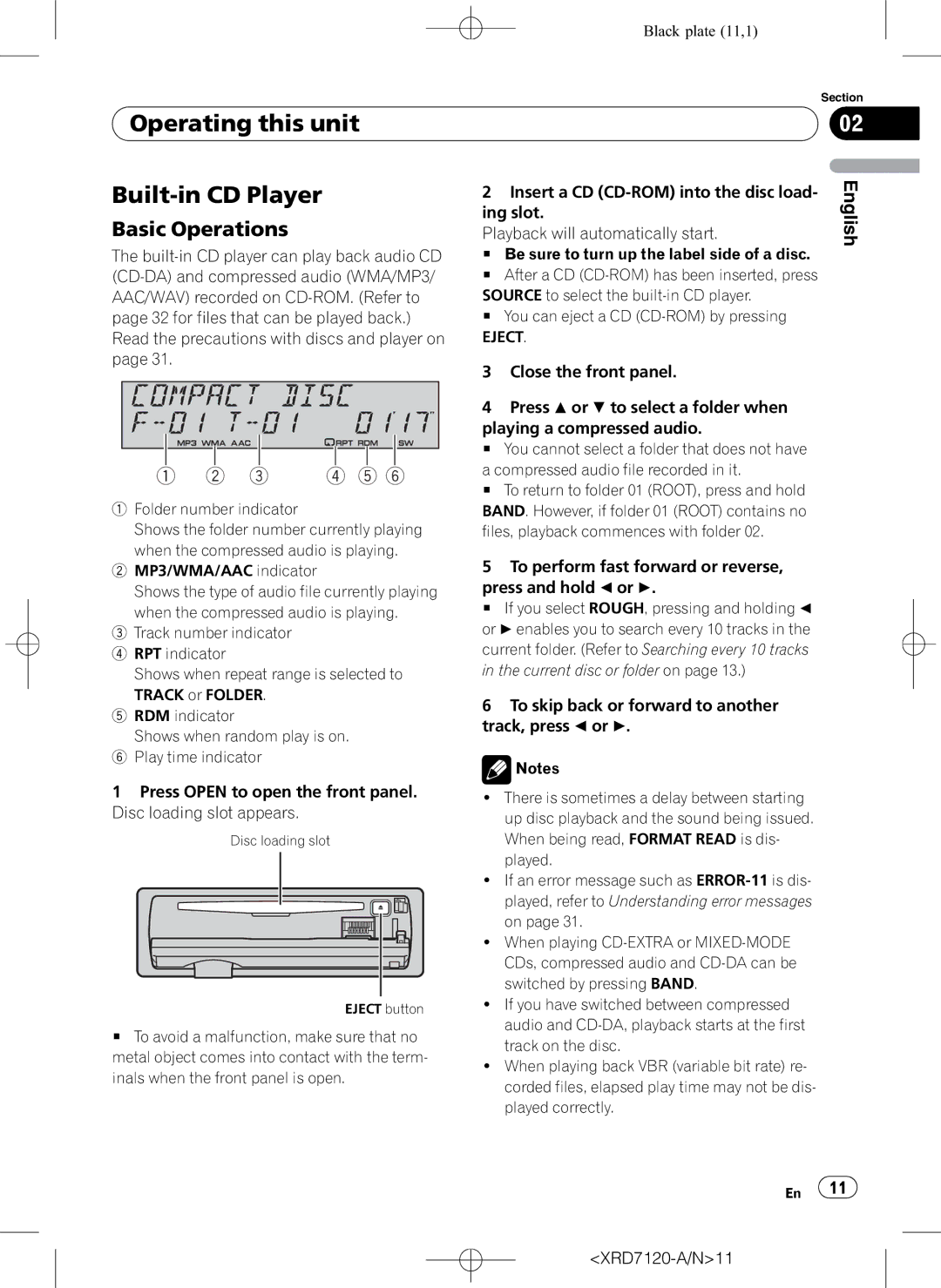 Pioneer DEH-P5950IB operation manual Operating this unit Built-in CD Player,     , Eject 