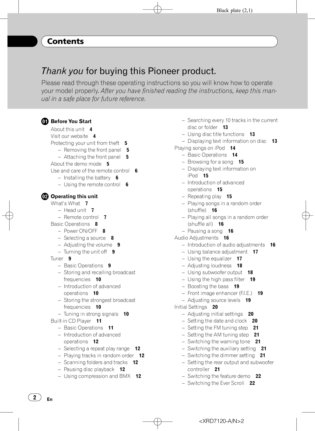 Pioneer DEH-P5950IB operation manual Thank you for buying this Pioneer product, Contents 