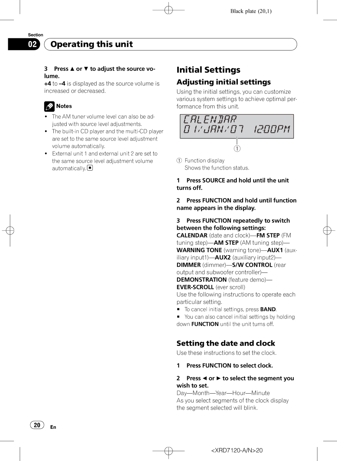 Pioneer DEH-P5950IB operation manual Initial Settings, Adjusting initial settings, Setting the date and clock 