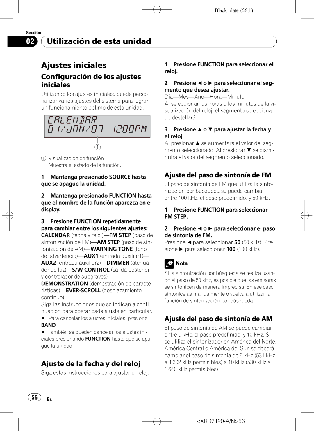 Pioneer DEH-P5950IB operation manual Utilización de esta unidad Ajustes iniciales 