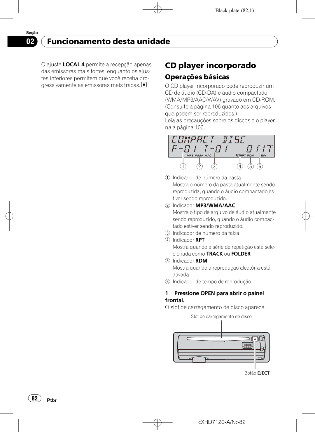 Pioneer DEH-P5950IB operation manual CD player incorporado,      