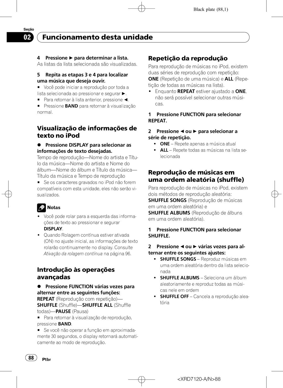 Pioneer DEH-P5950IB operation manual Visualização de informações de texto no iPod, Repetição da reprodução, Display 