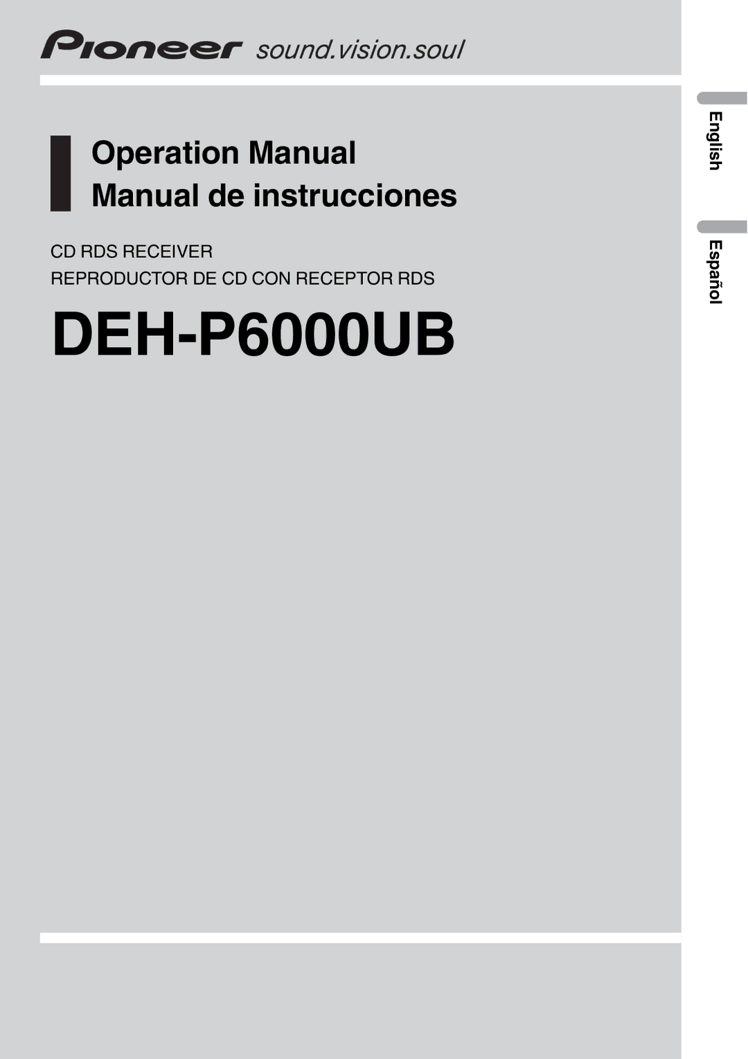 Pioneer DEH-P6000UB operation manual 