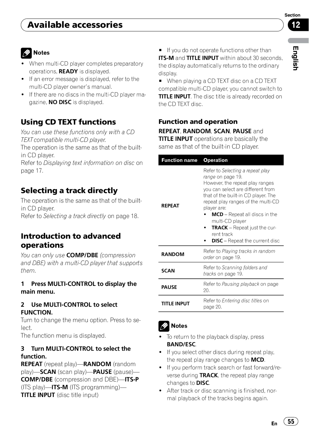 Pioneer DEH-P610BT operation manual Using CD Text functions, Selecting a track directly 