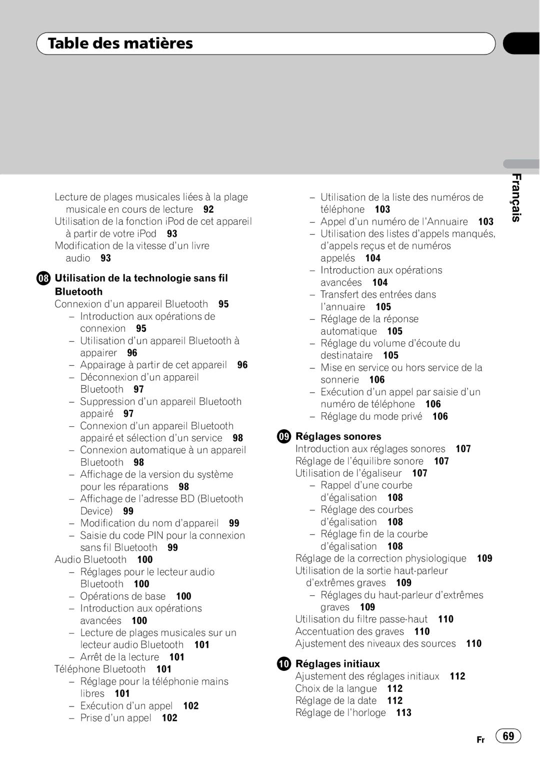 Pioneer DEH-P610BT operation manual Réglage de la date, 113 