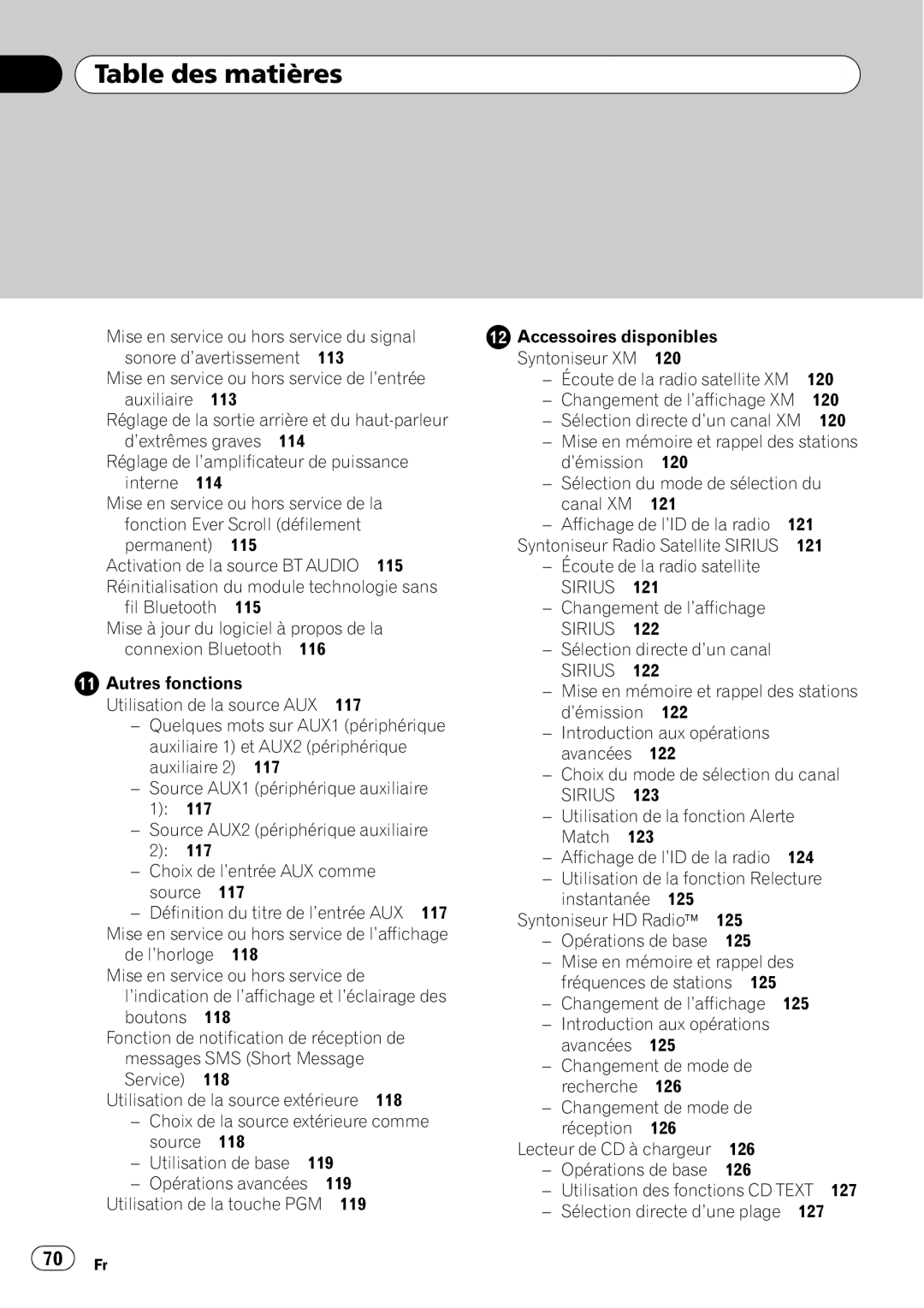 Pioneer DEH-P610BT operation manual 120, 126 