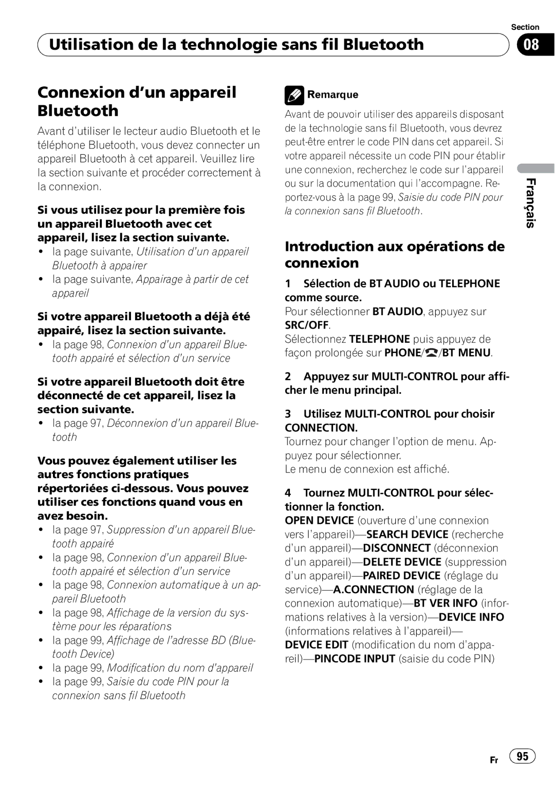 Pioneer DEH-P610BT operation manual Introduction aux opérations de connexion, Connection 