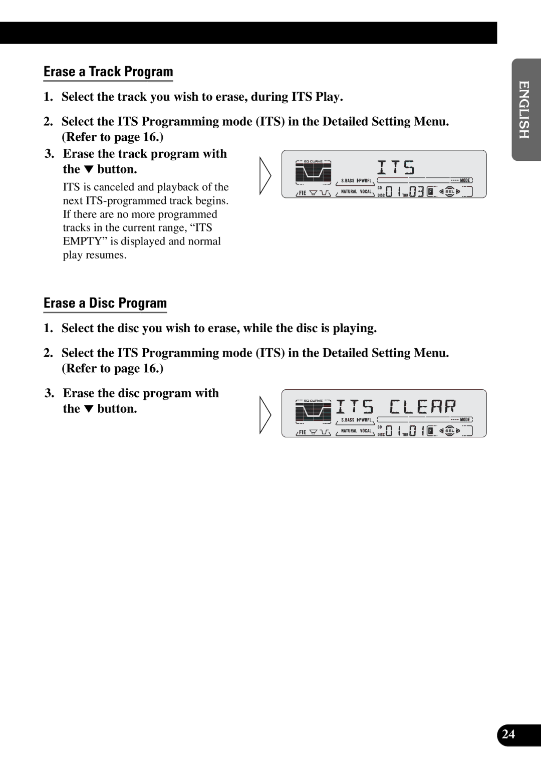 Pioneer DEH-P5200, DEH-P6200 operation manual Erase a Track Program, Erase a Disc Program 