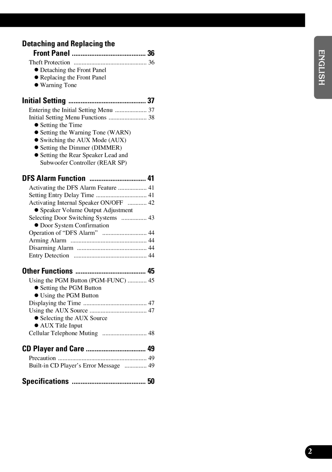 Pioneer DEH-P5200, DEH-P6200 operation manual Detaching and Replacing, Initial Setting 