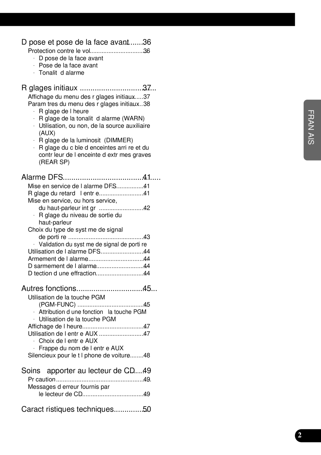 Pioneer DEH-P5200, DEH-P6200 operation manual Réglages initiaux 