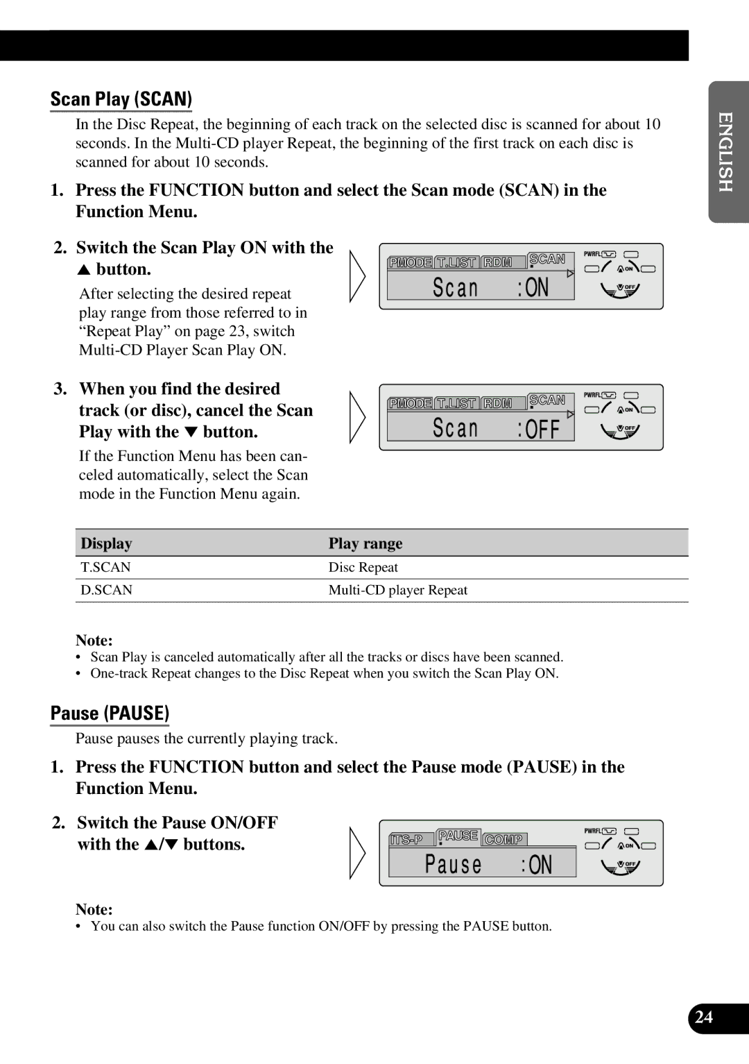 Pioneer DEH-P6300, DEH-P7300 operation manual Scan Play Scan 