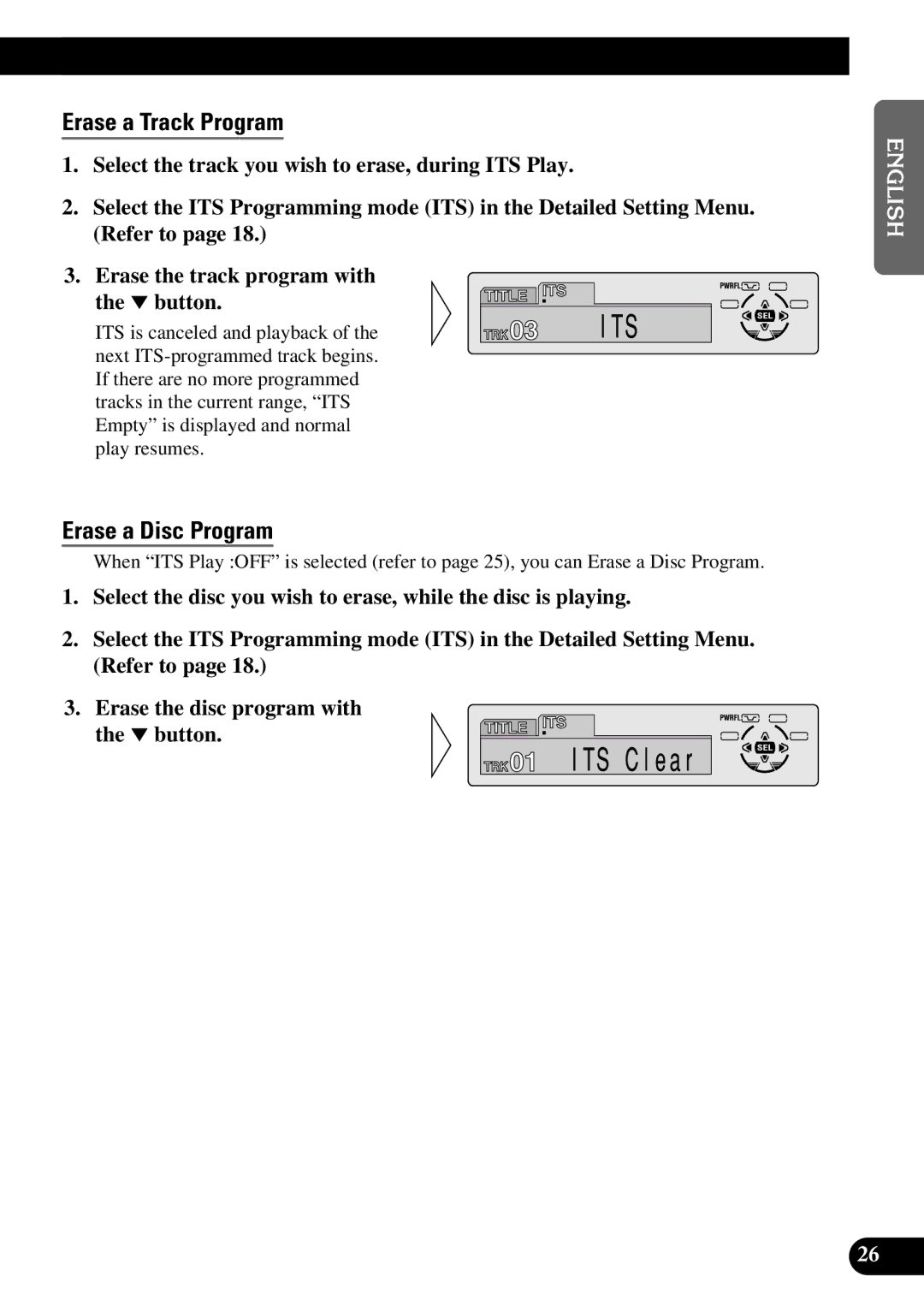 Pioneer DEH-P6300, DEH-P7300 operation manual Erase a Track Program, Erase a Disc Program 