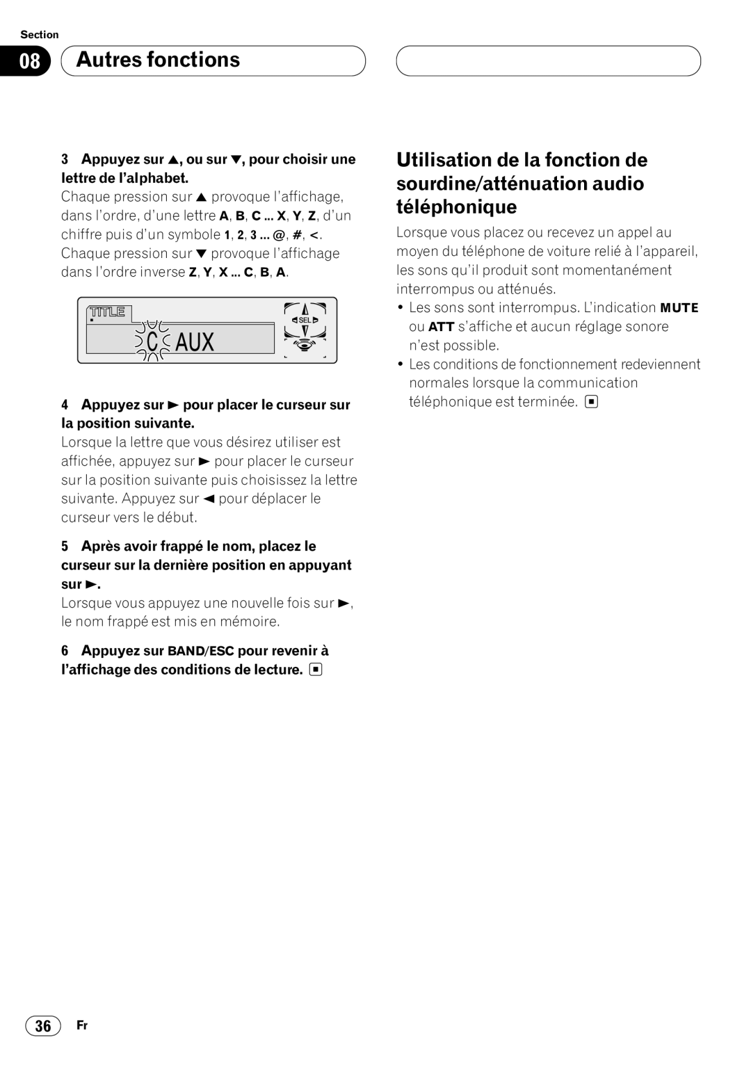 Pioneer DEH-P6400 operation manual 36 Fr 