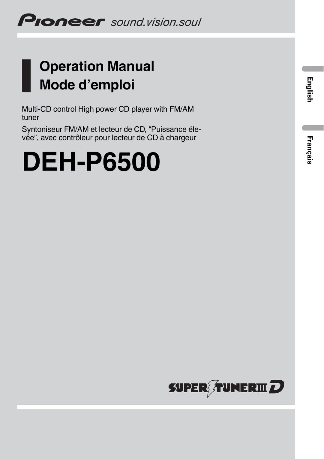 Pioneer DEH-P6500 operation manual 