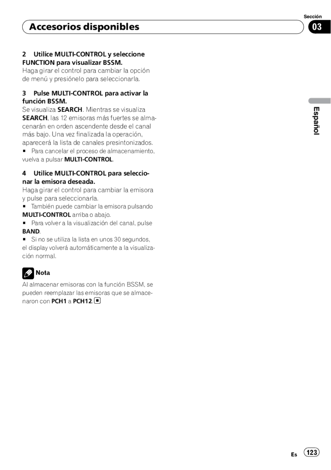 Pioneer DEH-P65BT operation manual Español 