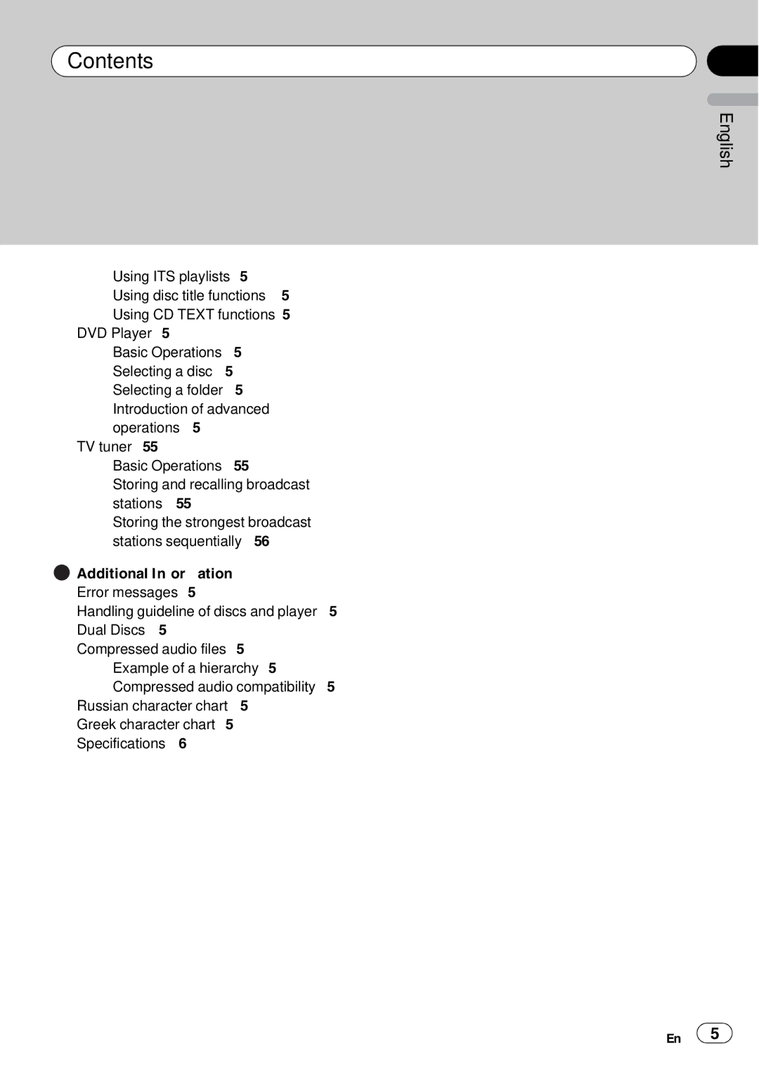 Pioneer DEH-P65BT operation manual Additional Information, Greek character chart Specifications 