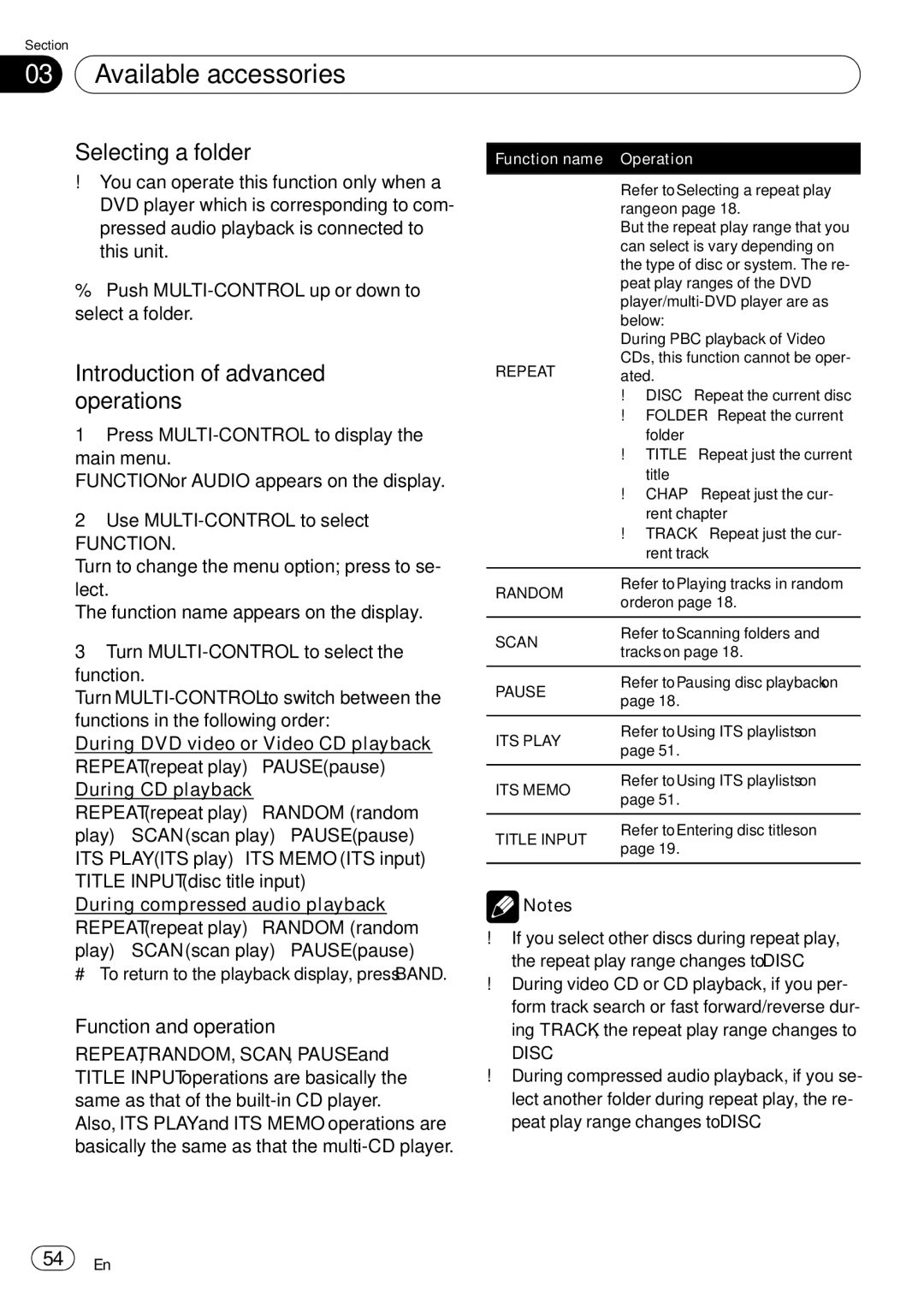 Pioneer DEH-P65BT operation manual Selecting a folder, Introduction of advanced, Operations 