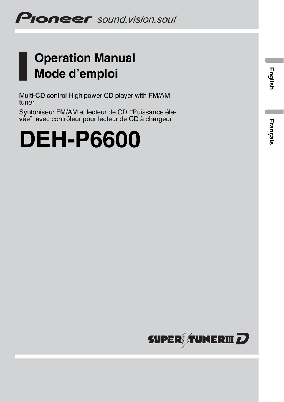 Pioneer DEH-P6600 operation manual 