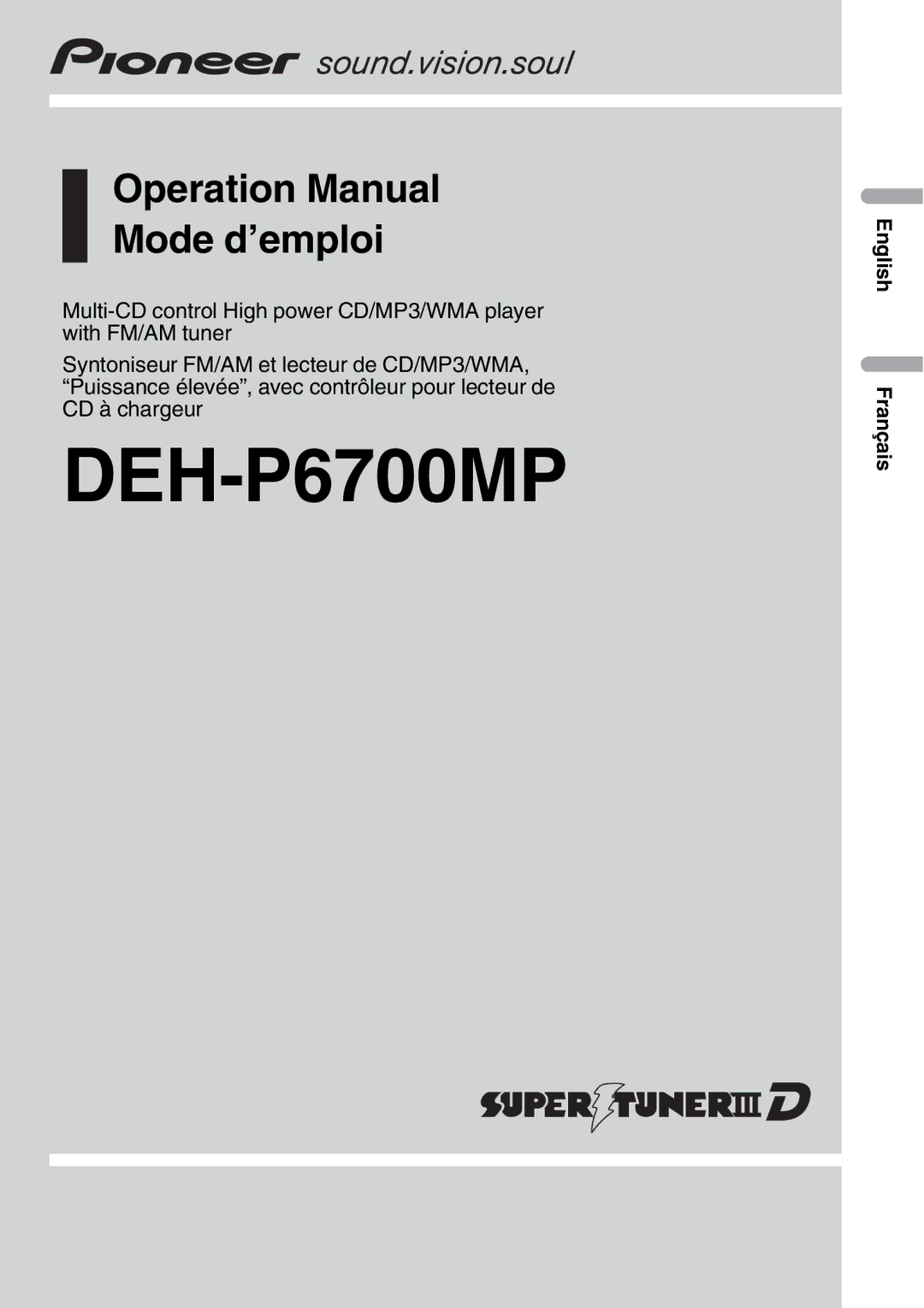 Pioneer DEH-P6700MP operation manual 