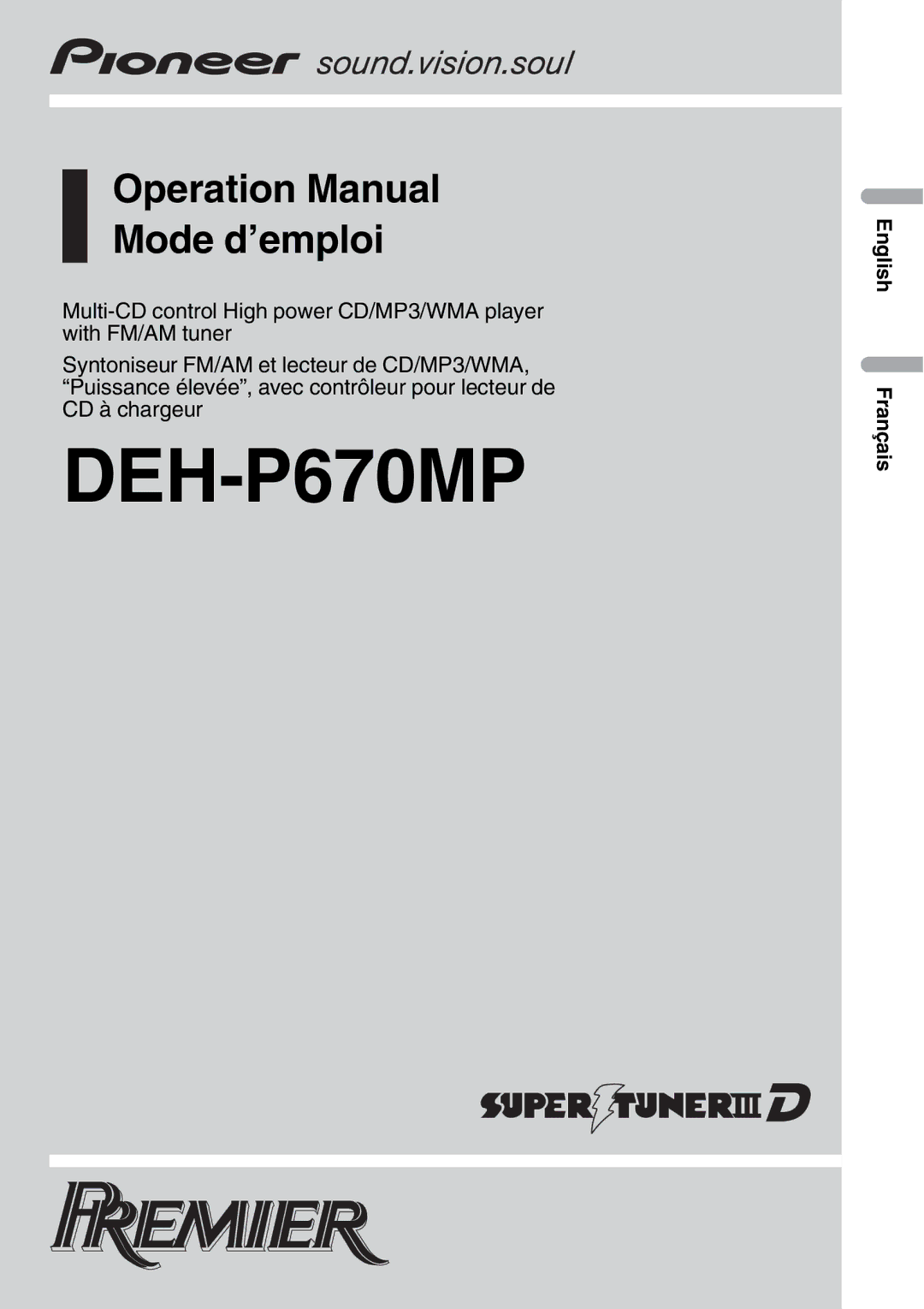 Pioneer DEH-P670MP operation manual 