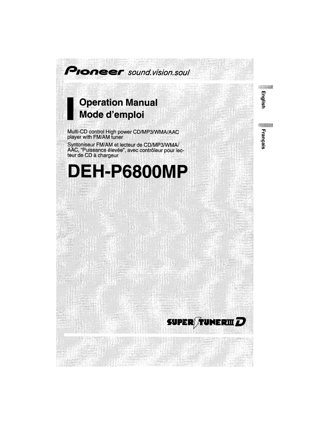 Pioneer DEH-P6800MP manual 