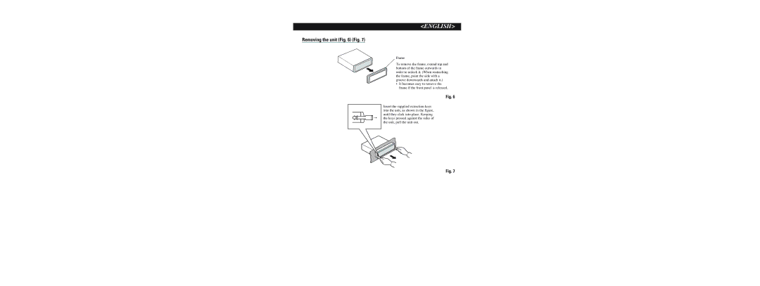 Pioneer DEH-P6800MP manual Removing the unit Fig 