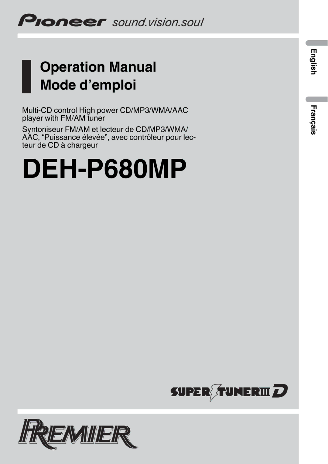 Pioneer DEH-P680MP operation manual 