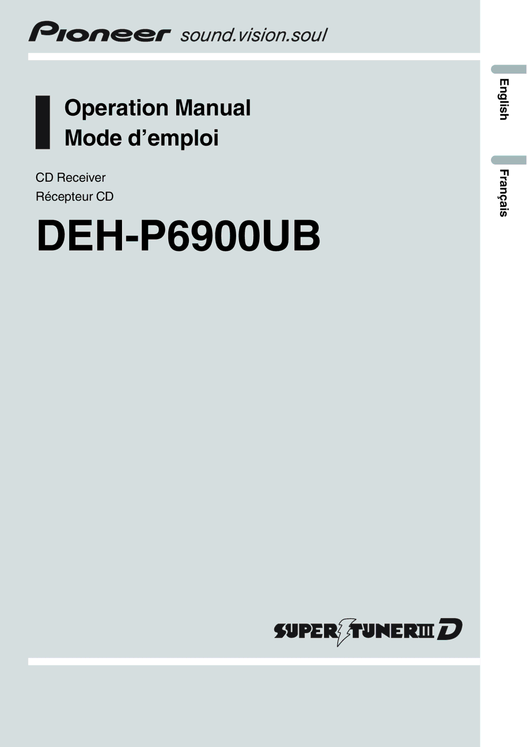 Pioneer DEH-P6900UB operation manual 