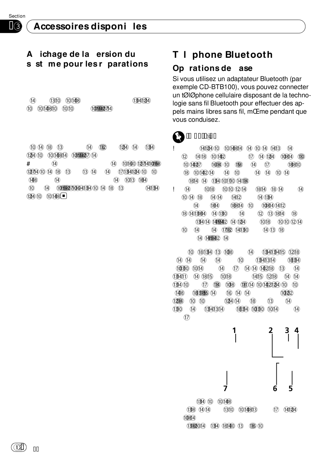 Pioneer DEH-P690UB Téléphone Bluetooth, Affichage de la version du, Système pour les réparations Opérations de base 