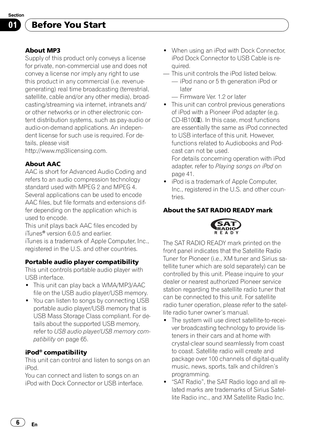 Pioneer DEH-P690UB operation manual Before You Start 